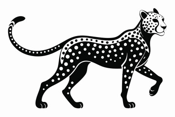 Obraz premium Stylized black and white cheetah vector illustration on white background for creative designs