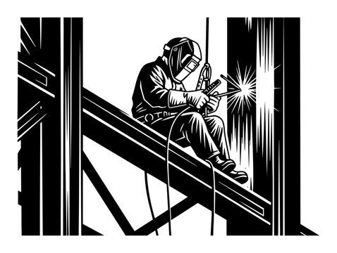 industrial welder vector in action