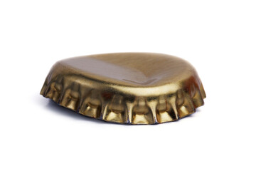 Used crumpled metal beer cap.