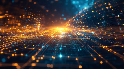 Obraz premium Big data networks fuel the progress of machine learning and AI