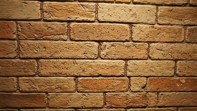 Narrow brick hallway with tiled floor lit from above