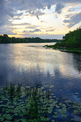 beautiful sunset on the river