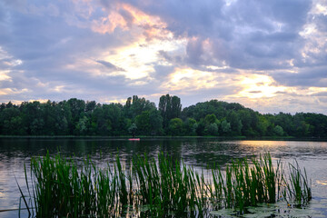 beautiful sunset on the river