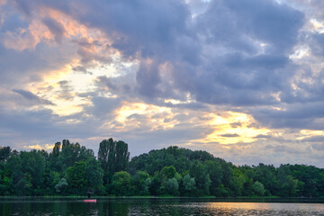 beautiful sunset on the river