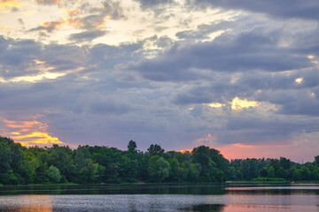 beautiful sunset on the river