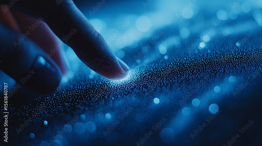 Poster fingertips interacting with a touchscreen, creating dynamic graphics and sparking creative ideas