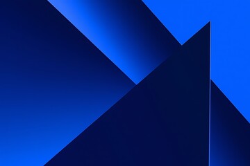 Geometric abstract composition with sharp angles and gradient blues dark light