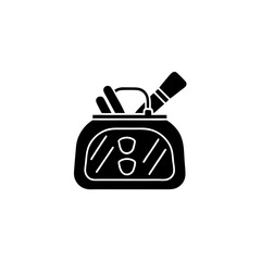 creative clean unique  silhouette makeup bag icon vector illustration	