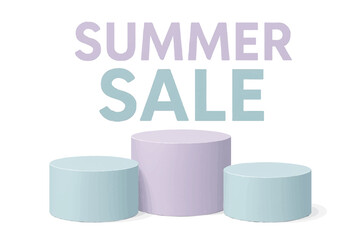 Summer Sale with Product Display Stands Promotion Marketing Retail