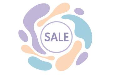 Sale Banner with Abstract Organic Pastel Shapes Modern Promotion