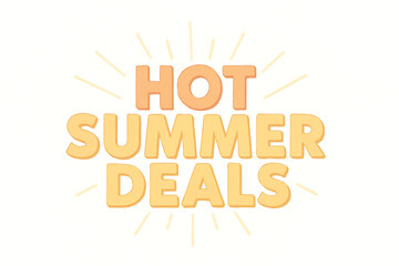 Hot Summer Deals Text Radiating Lines Discount Promotion