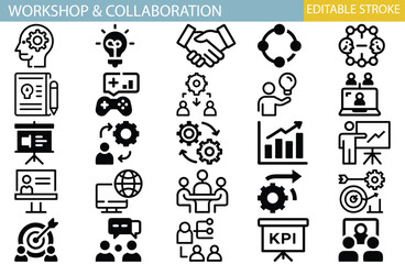 Fototapeta premium Streamline Operations with Editable Business Management Vector Icons.