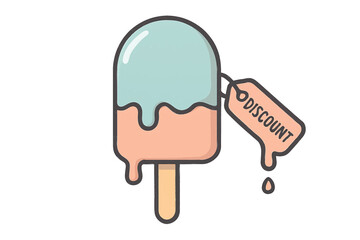 Melting Popsicle with Discount Tag Summer Treat Promotion