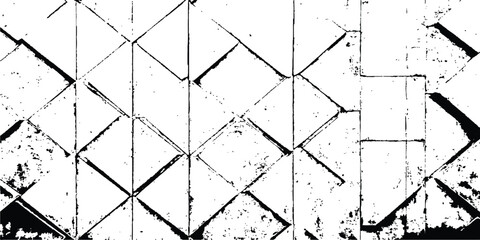 Geometric black grunge texture isolated on white background. Geometric black pattern grunge for modern design. Modern black geometric pattern white background.