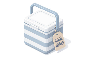 Cooler with Cool Deals Tag Summer Picnic Promotion
