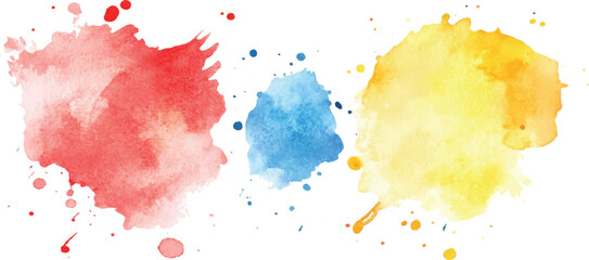 Colorful abstract watercolor splash collection isolated on white background. Colorful watercolor brush strokes vector. set of colorful paint splatter texture.