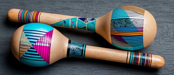 Vibrant hand-painted percussion instruments