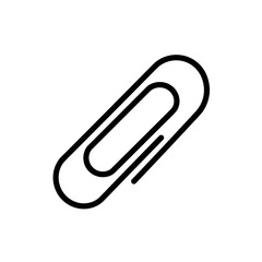 Paperclip icon in minimalistic black line style  