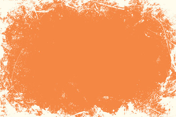 Grunge orange texture background with white paint stains. Distressed artistic grunge modern overlay texture. Banner template with scratch lines. Autumn or Halloween hand draw rough dirty weathered