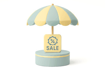 Umbrella Product Podium Percentage Sale Discount Promotion


