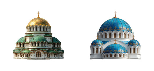 Obraz premium Architectural marvels of eastern europe stunning dome structures cultural heritage cut out set png