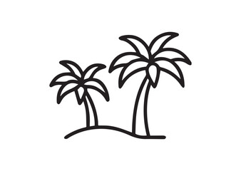 Palm tree line art vector, Palm tree icon