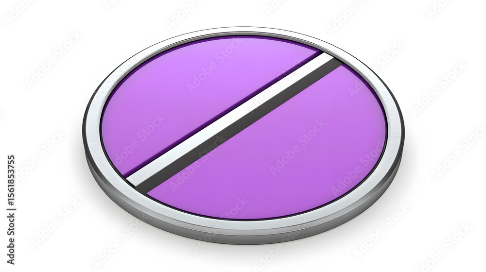 Fototapete purple circle icon with diagonal line graphic design element