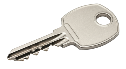 Isolated Silver Metal Key