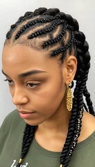 Twisted Cornrows with Beads Stylish Protective Hairstyle for Natural Hair