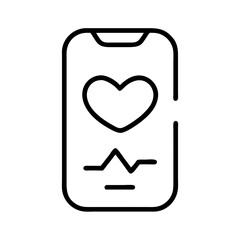 Health monitoring app icon in black outline style on white background