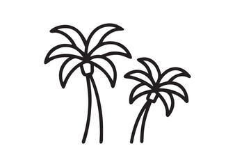 Obraz premium Palm tree line art vector, Palm tree icon