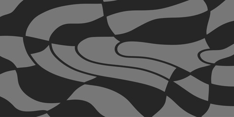 Twisted distorted retro groovy banner background