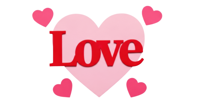 Isolated LOVE Word with Hearts - Powered by Adobe