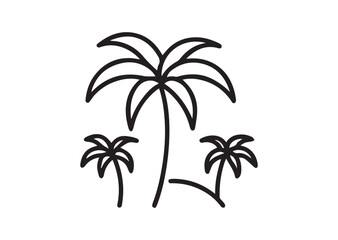 Obraz premium Palm tree line art vector, Palm tree icon