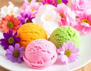 Ice cream and flowers