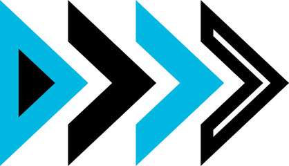 Black and blue abstract, flat geometric design.