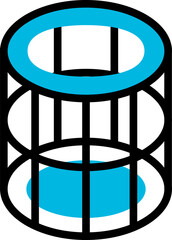 Black and blue abstract, flat geometric design.