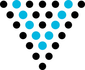 Black and blue abstract, flat geometric design.