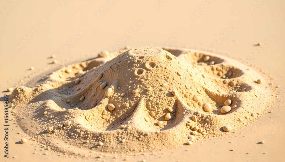 Aufkleber A close-up of a pile of sand on the beach with unique texture and patterns