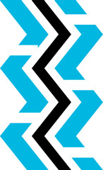 Black and blue abstract, flat geometric design.