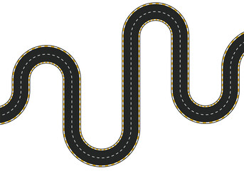 A straight and winding road awaits you. This template features seamless asphalt roads. Perfect for a highway or roadway backdrop. Enjoy this vector illustration.