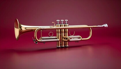 Obraz premium trumpet isolated on Maroon