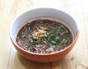 Boat noodles with delicious and spicy flavors