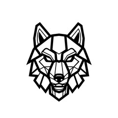 Geometric Wolf Head Power Logo