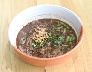 Boat noodles with delicious and spicy flavors