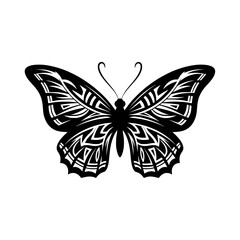 Fototapeta premium Beautiful Butterfly Tribal Motif Silhouette