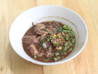 Boat noodles with delicious and spicy flavors