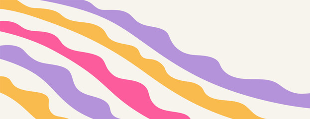 Twisted distorted retro groovy banner background