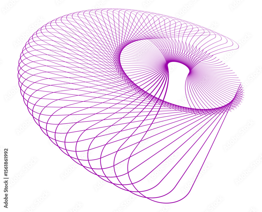 Poster pink heart shape design element wave lines guilloche curve line background circle for pattern brandi