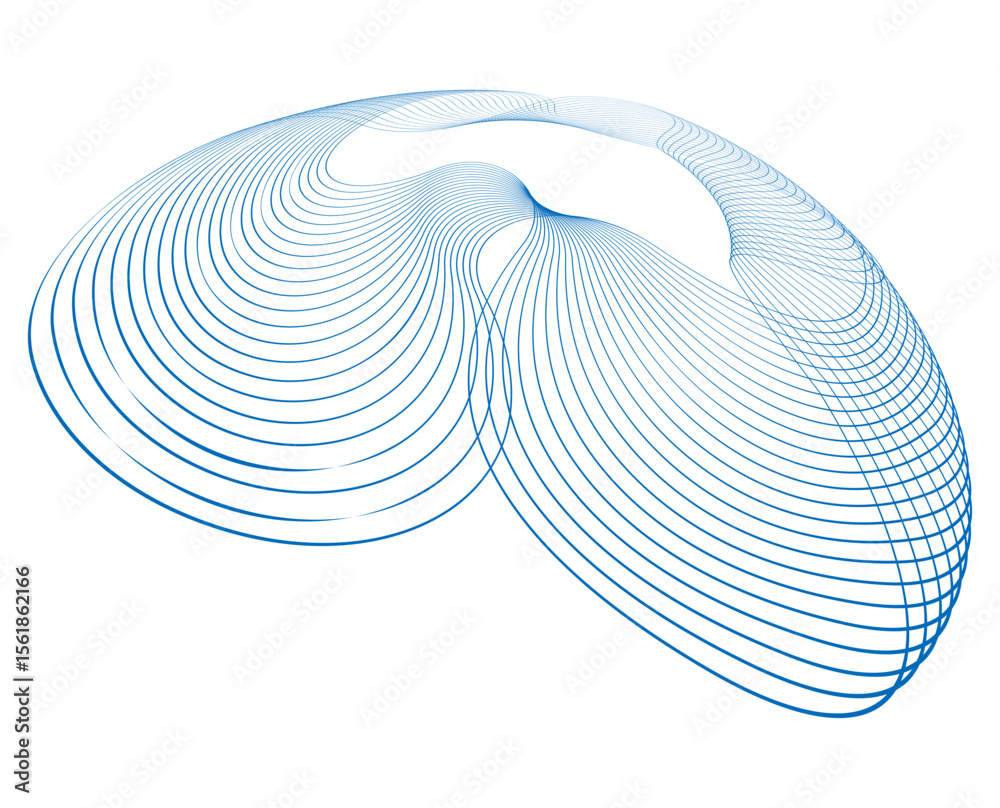 Poster abstract blue background with waves design element wave lines guilloche curve line background circle